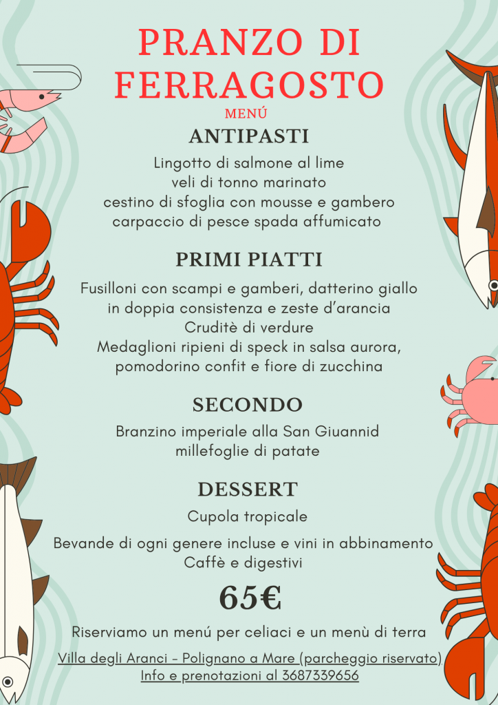 pranzo di ferragosto Polignano a Mare