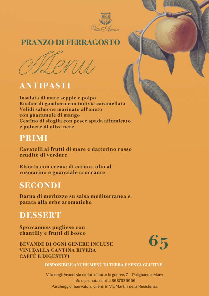 pranzo di ferragosto Polignano a Mare